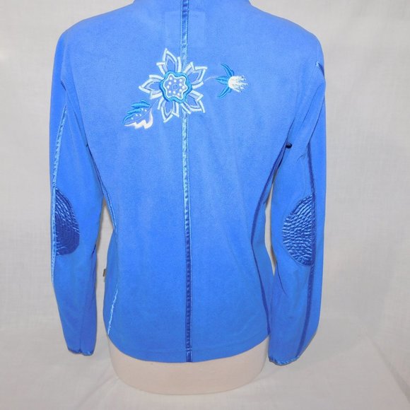 LUHTA Finland Womens M /10 Pullover 1/4 Zip Fleece embroidered Bird Flower *READ - Picture 12 of 13